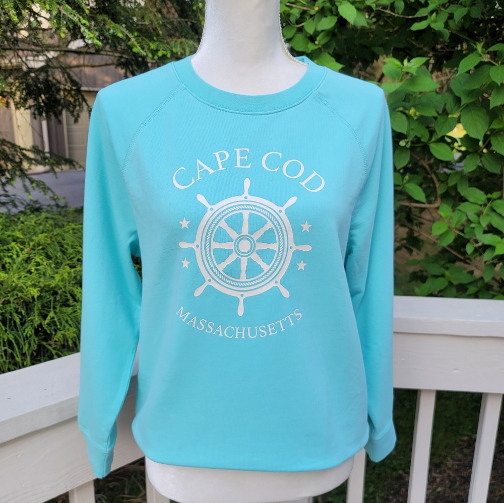 New! J. Crew sz S, M, L, XL Cape Cod Aqua Blue Pullover Sweatshirt NWT
